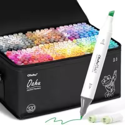 Ohuhu Alcohol Markers 320 Colors Dual Tip Review: Is This Top-Rated Amazon Pick Worth $20? - Product Image