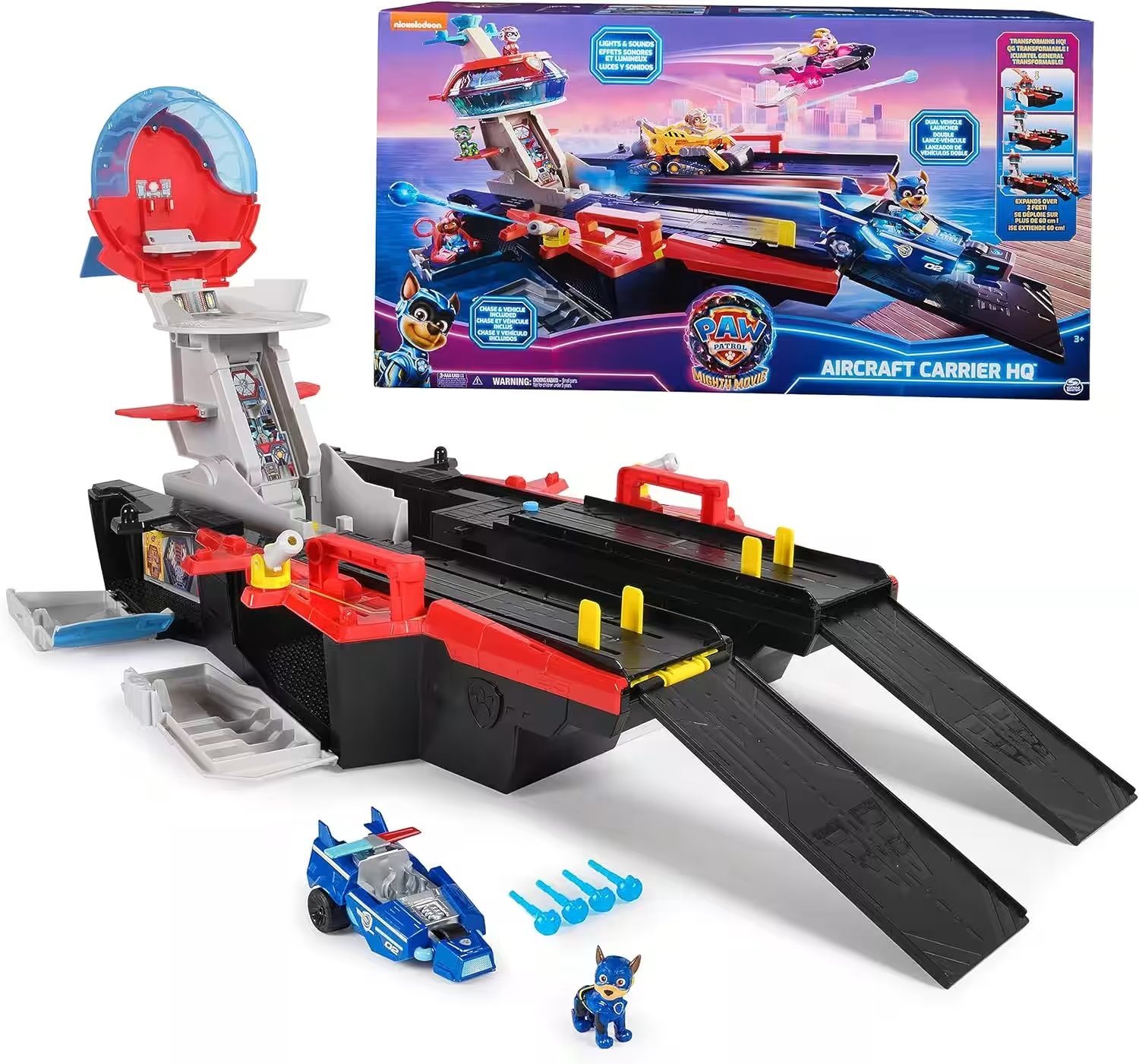 PAW Patrol The Mighty Movie Aircraft Carrier HQ Playset Review