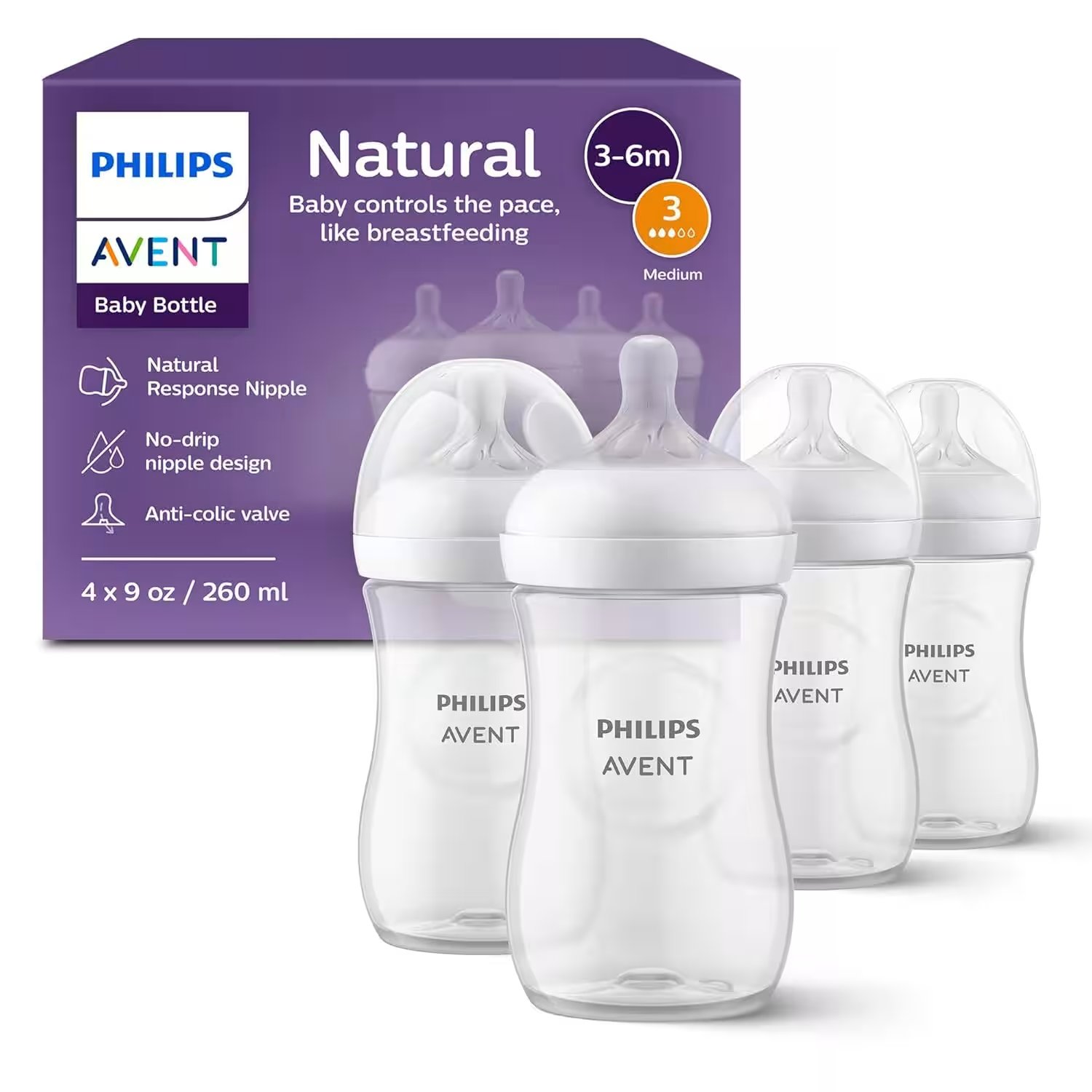 Philips Avent Natural Response Baby Bottle 9oz 4 Pack Review