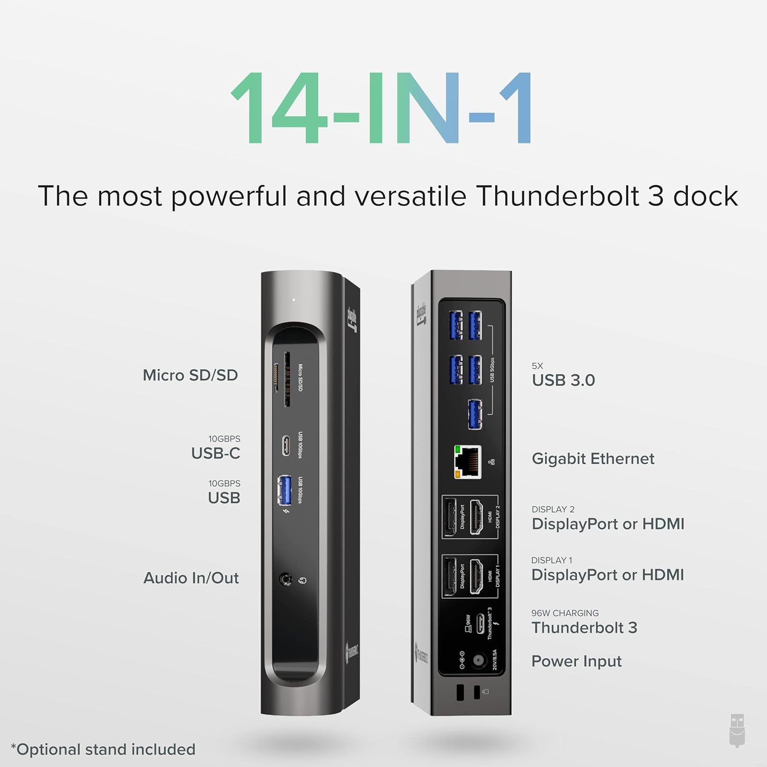 Plugable TBT3-UDZ Thunderbolt 3 Docking Station - Key Specifications