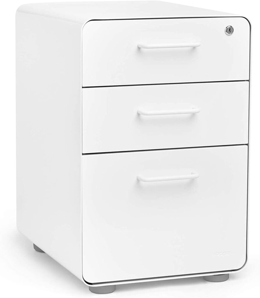 Poppin 3-Drawer Stow Filing Cabinet White Review: We Tested the Amazon Bestseller So You Don't Have To - Product Image