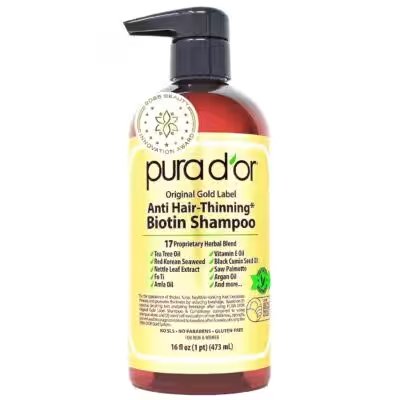 PURA D'OR Original Gold Label Anti-Thinning Biotin Shampoo Review: We Tested the Amazon Bestseller So You Don't Have To - Product Image