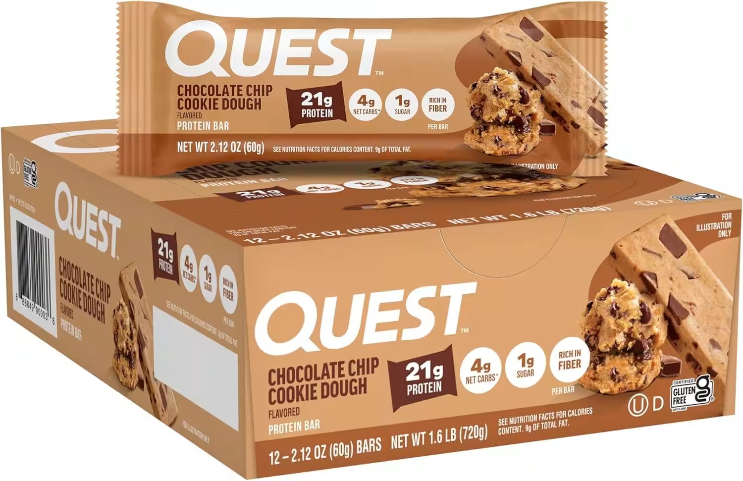 Quest Nutrition Protein Bar Chocolate Chip Cookie Dough 12 Count Review