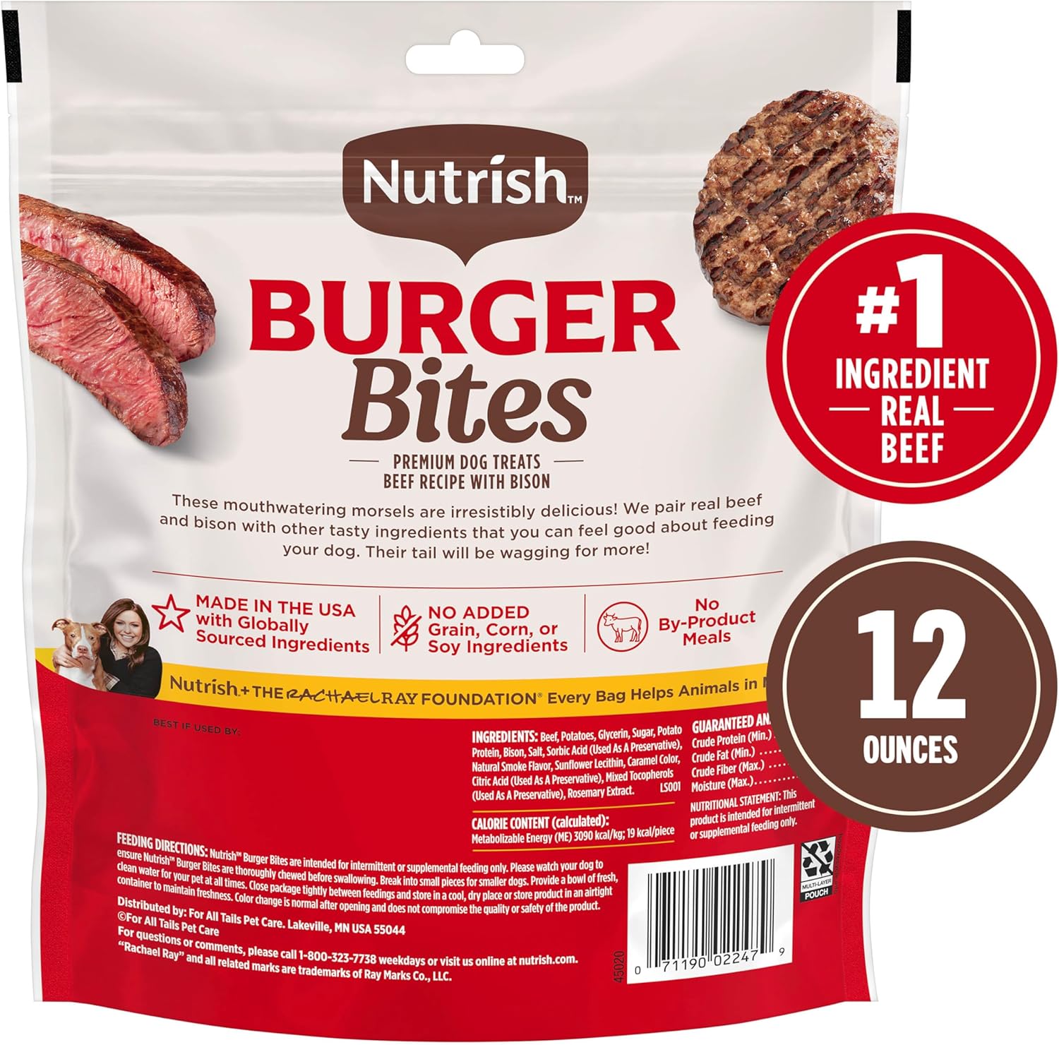 Rachael Ray Nutrish Burger Bites Dog Treats 12oz - Design and Build Quality
