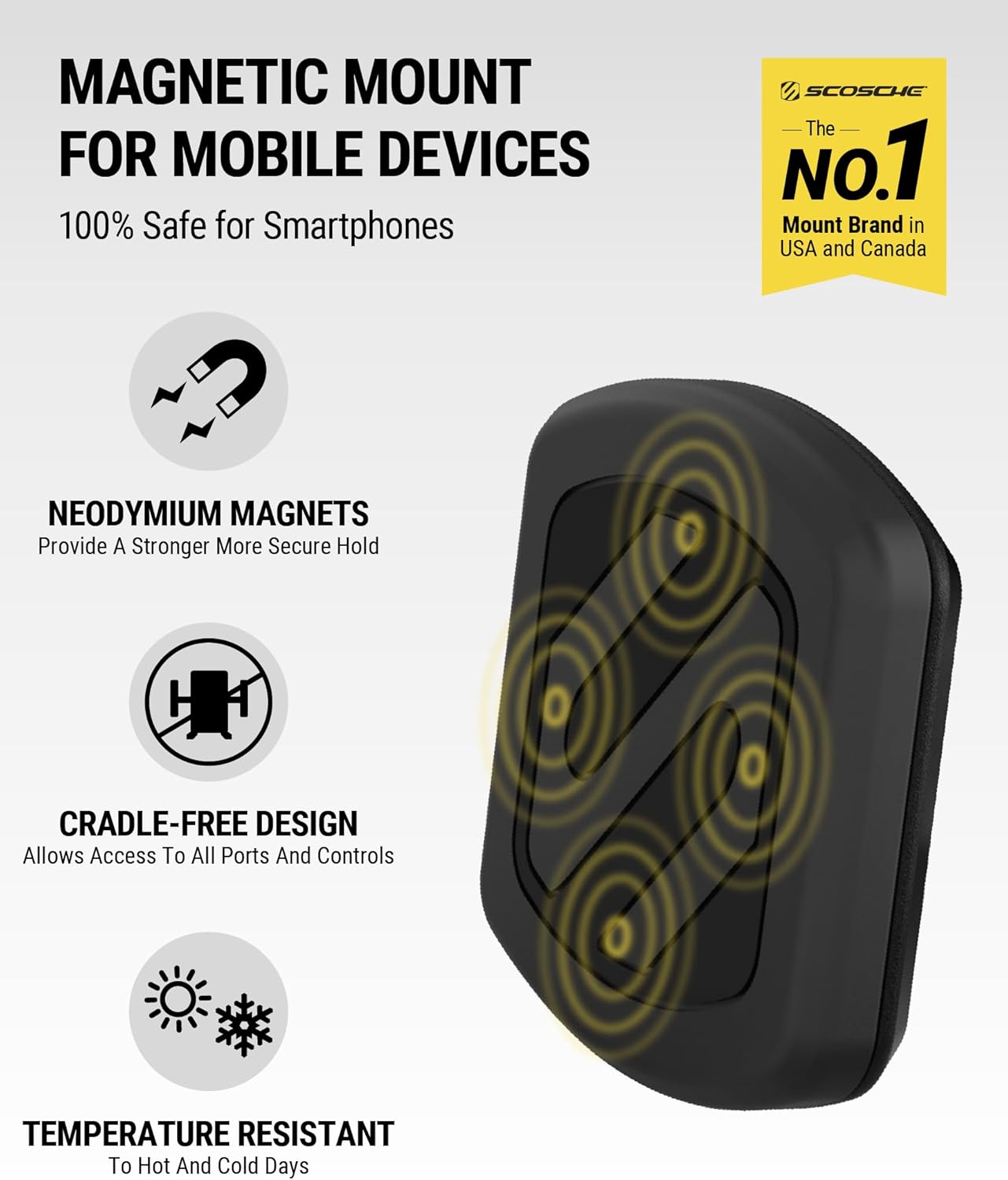 Scosche MagicMount Universal Magnetic Phone Mount - Key Specifications