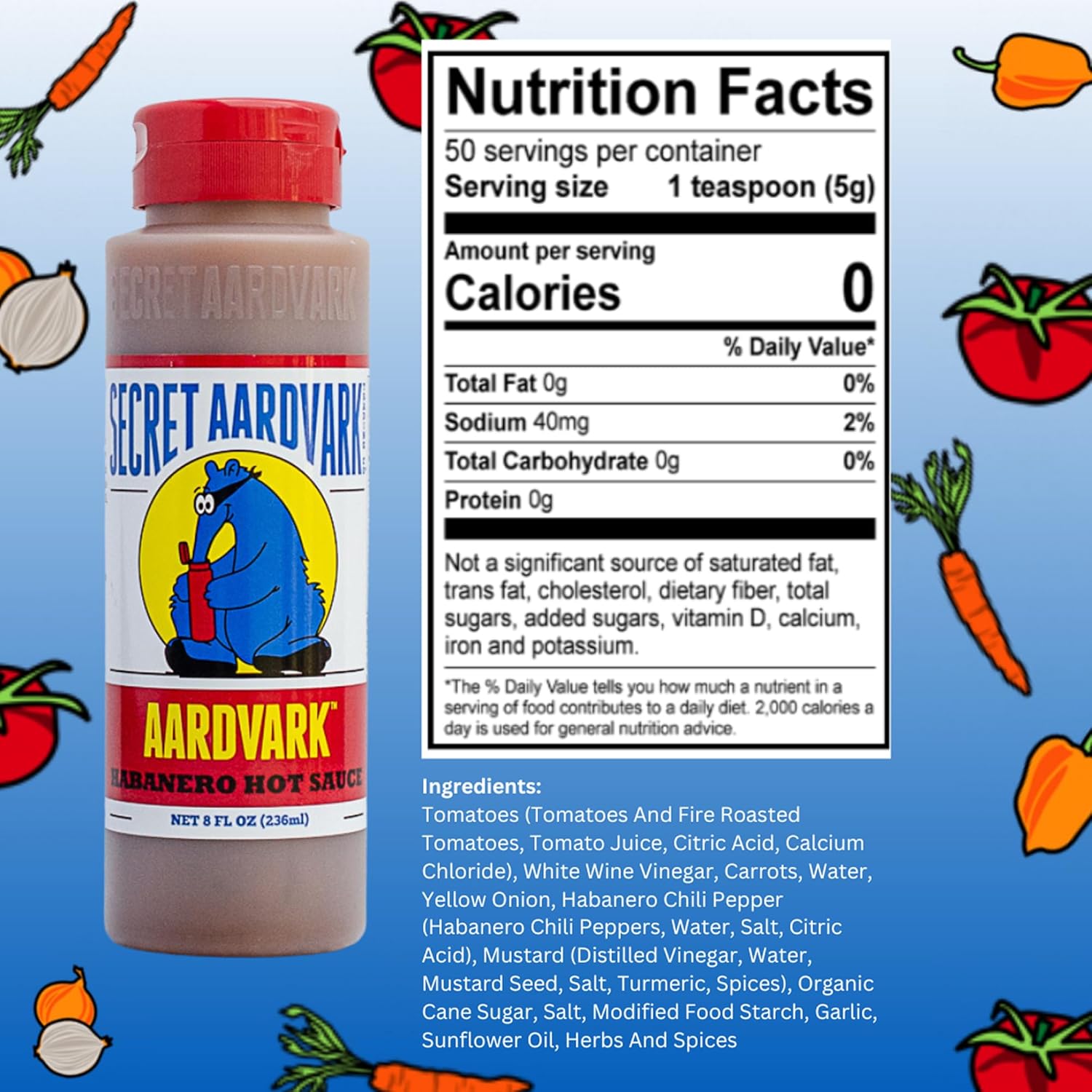 Secret Aardvark Habanero Hot Sauce 8oz - Key Specifications