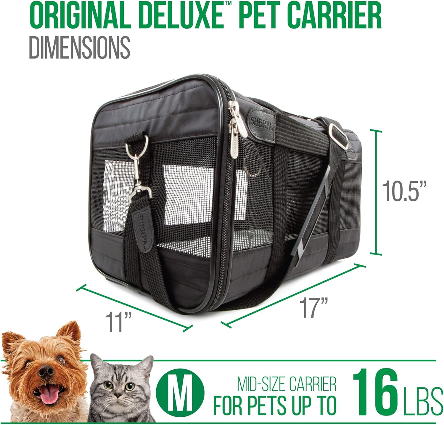 Sherpa Original Deluxe Pet Carrier Medium Airline Approved - Design and Build Quality