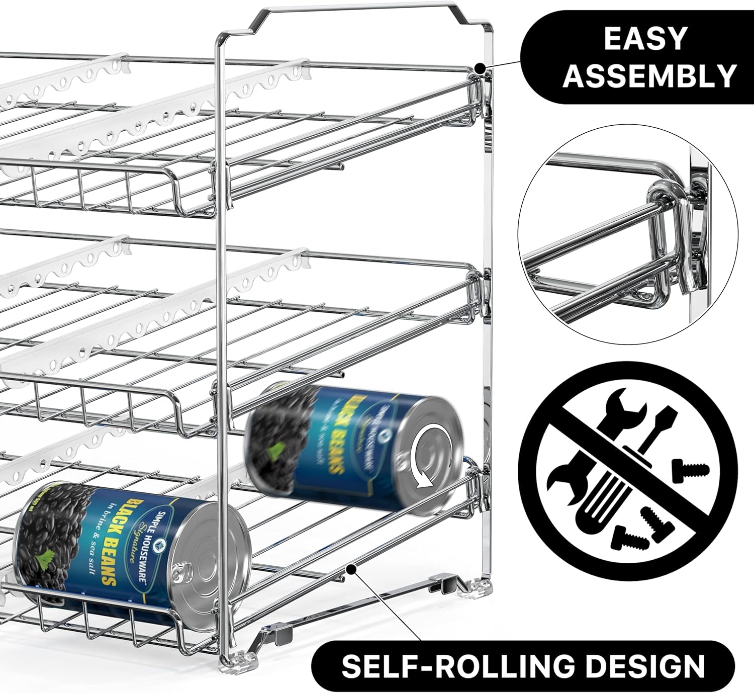 SimpleHouseware Stackable Can Rack Organizer - Performance Testing