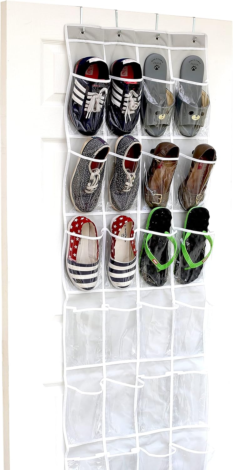 SimpleHousewares Crystal Clear Over The Door Hanging Shoe Organizer Review