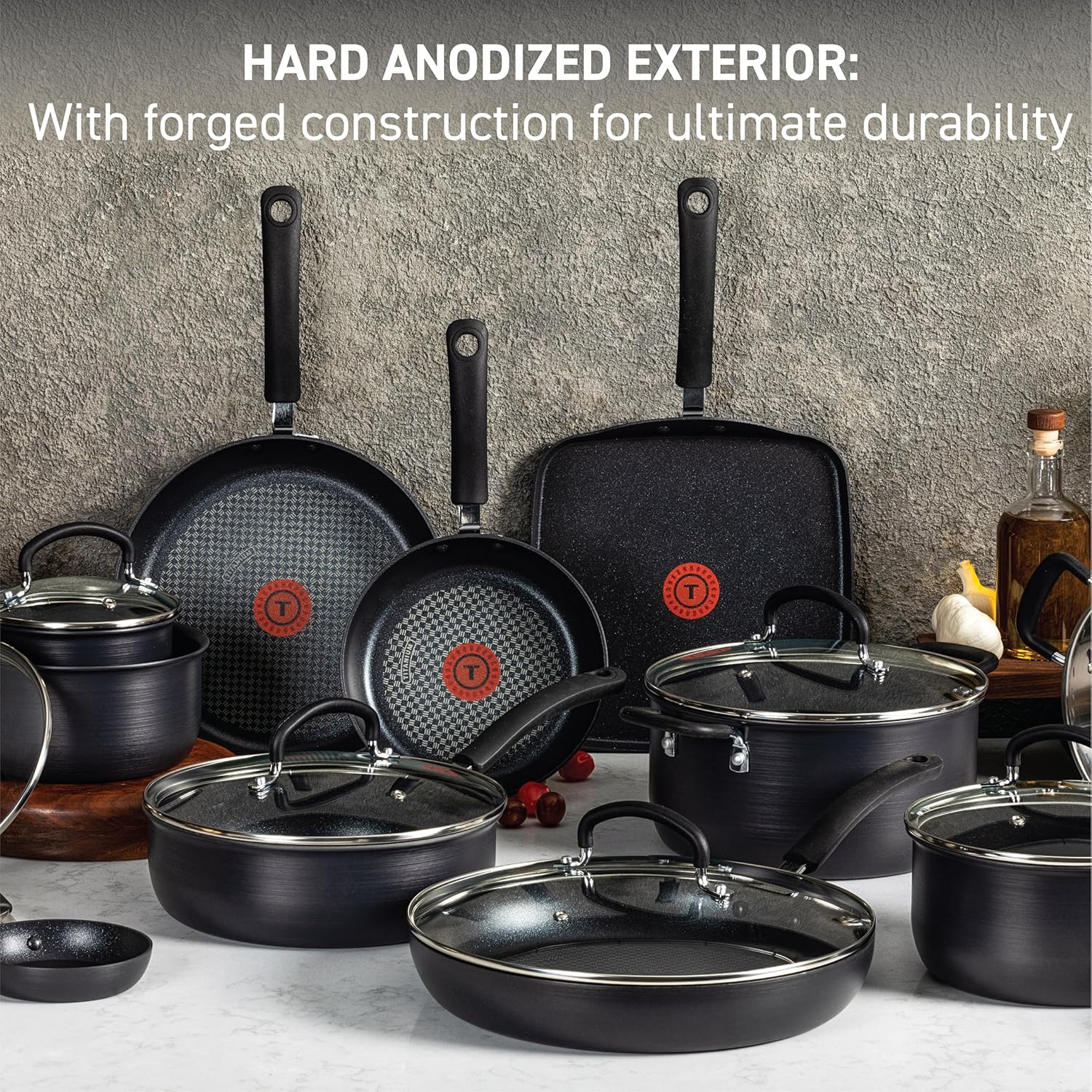 T-fal Ultimate Hard Anodized Nonstick 12 Piece Cookware Set - Design and Build Quality
