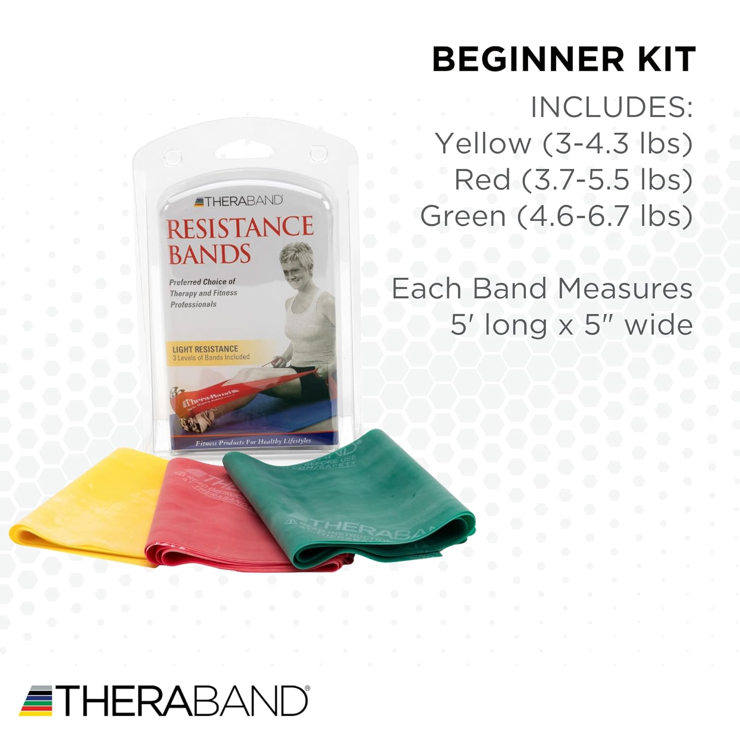Theraband Resistance Bands Set 3 Pack - Key Specifications