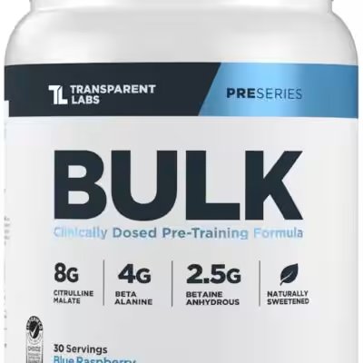 Transparent Labs Bulk Pre Workout Blue Raspberry 30 Srv Review: 75,000+ Reviews Can't Be Wrong — Or Can They? - Product Image