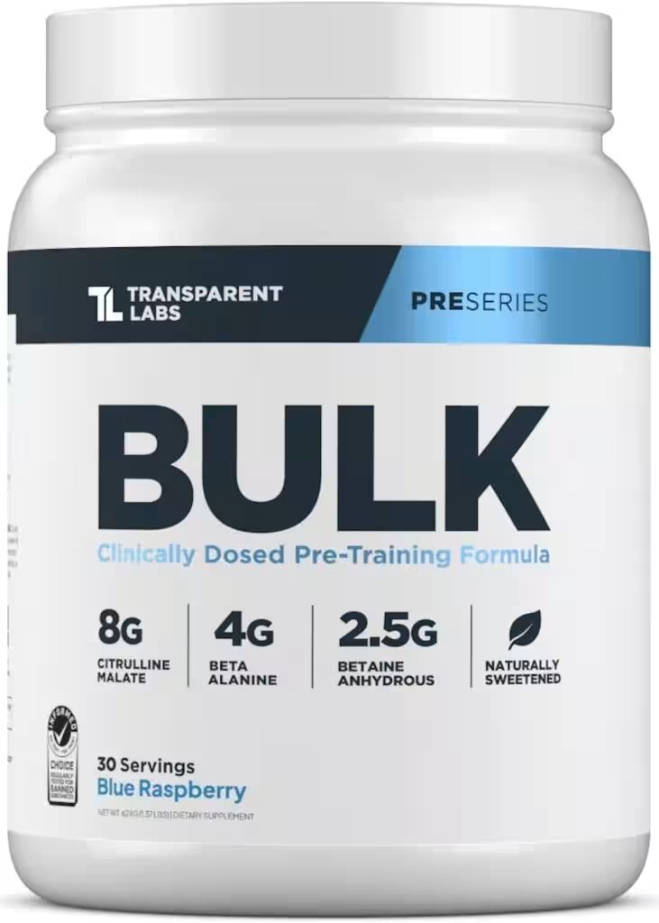 Transparent Labs Bulk Pre Workout Blue Raspberry 30 Srv Review: 75,000+ Reviews Can't Be Wrong — Or Can They? - Product Image