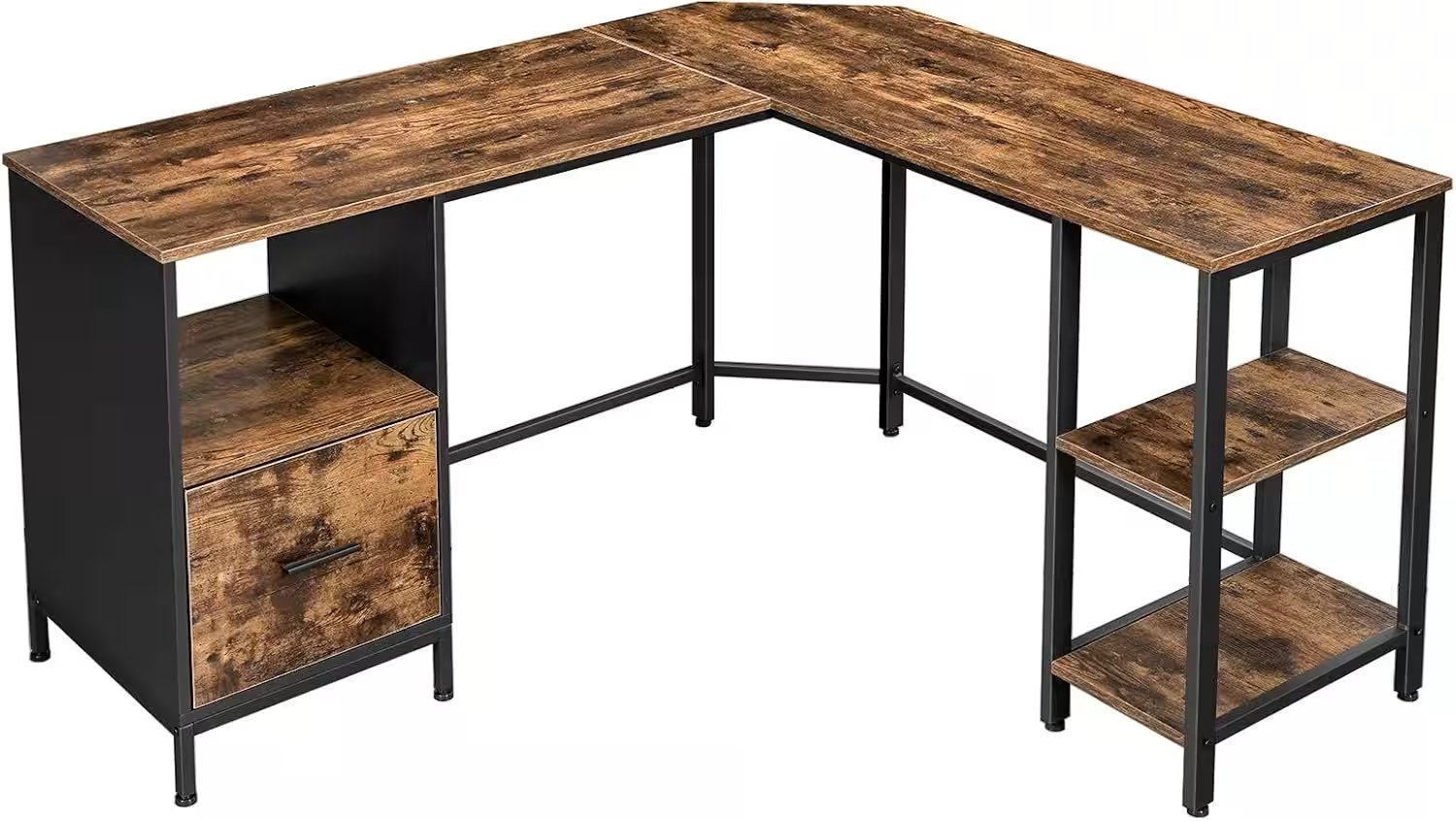 VASAGLE Industrial L-Shaped Desk with Shelves 59 Inch Review