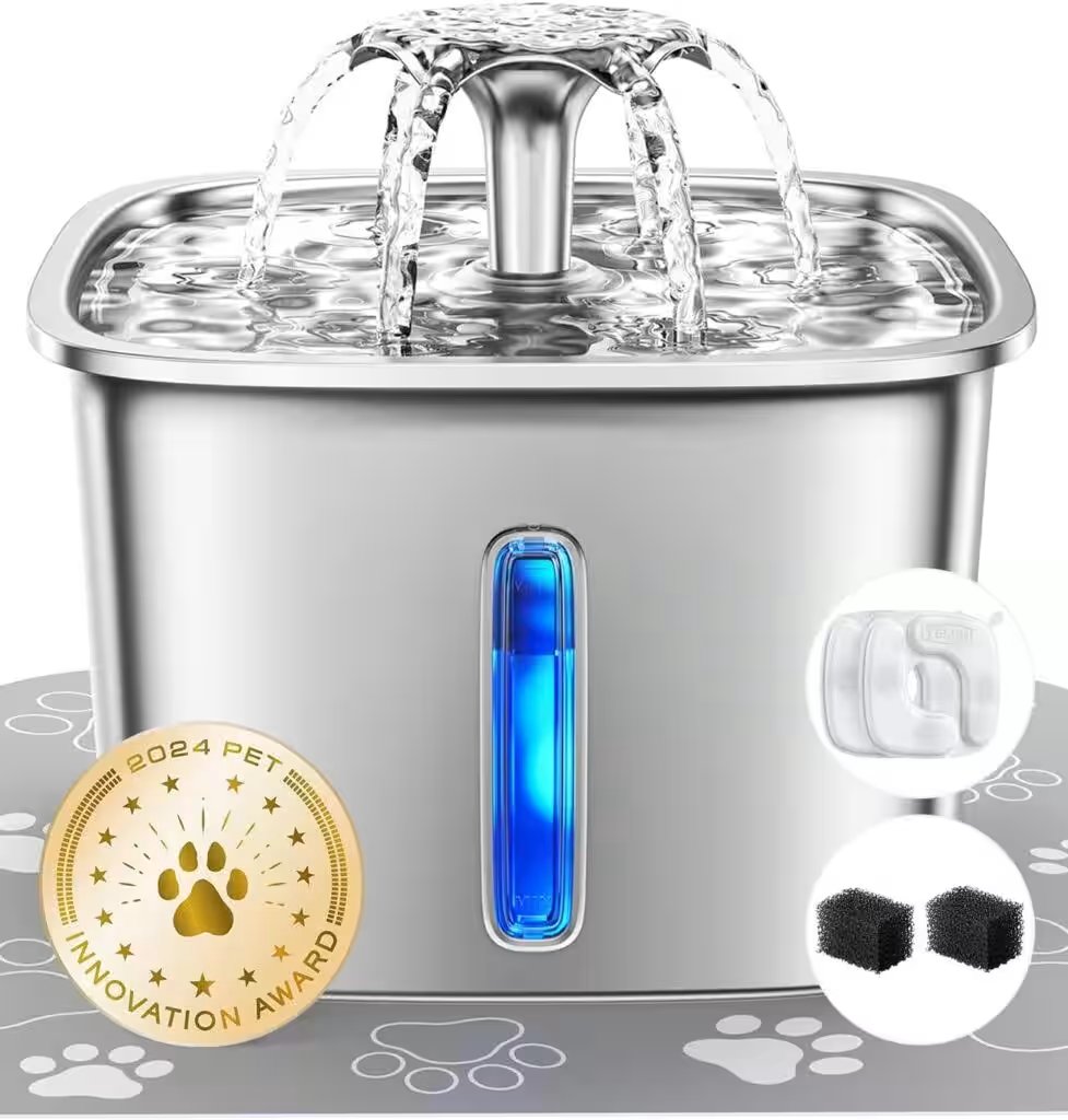Veken Stainless Steel Cat Water Fountain 95oz Review 2026: Our Honest Verdict After Weeks of Testing - Product Image