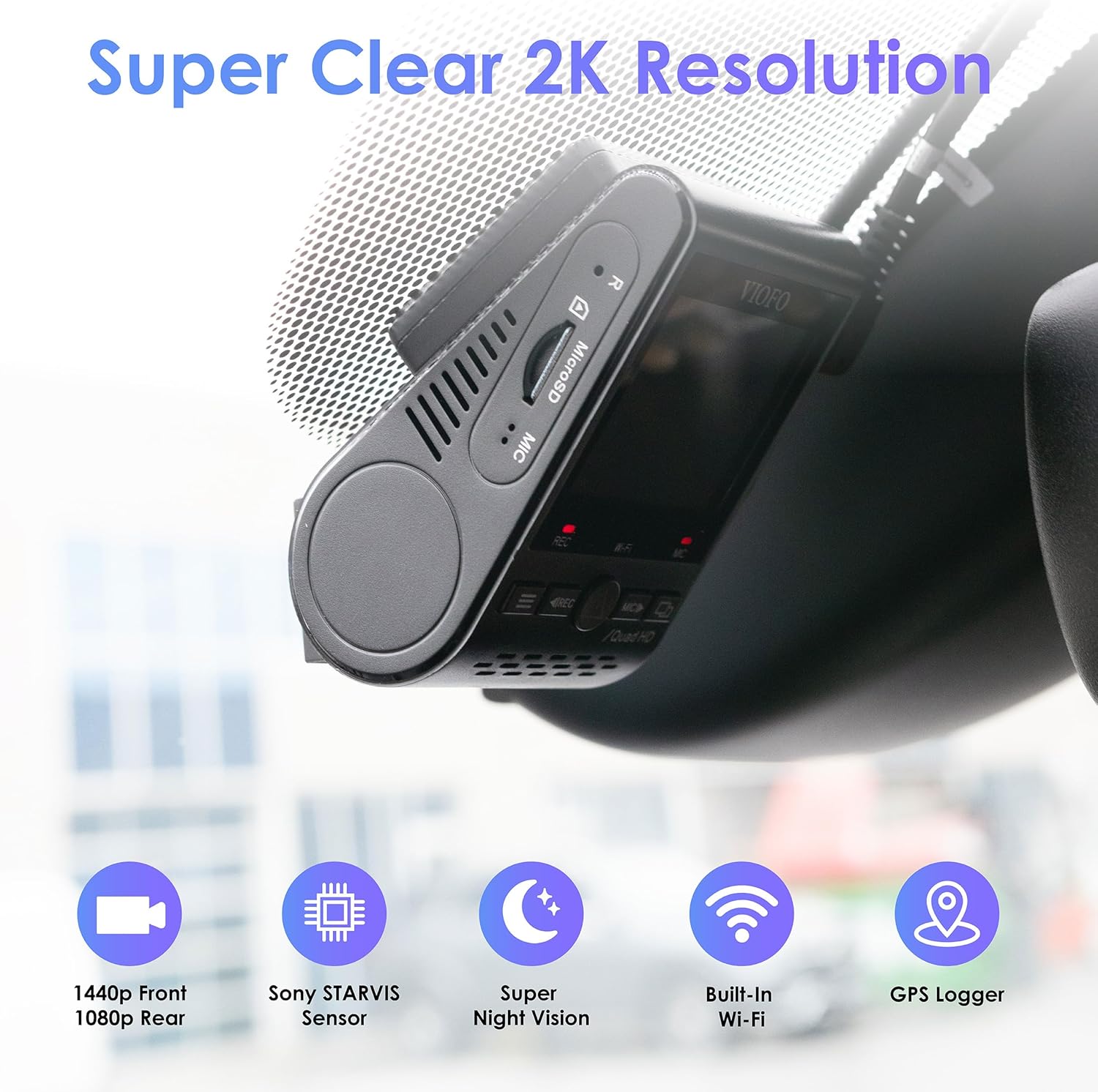 VIOFO A129 Plus Duo Front and Rear Dash Cam - Key Specifications