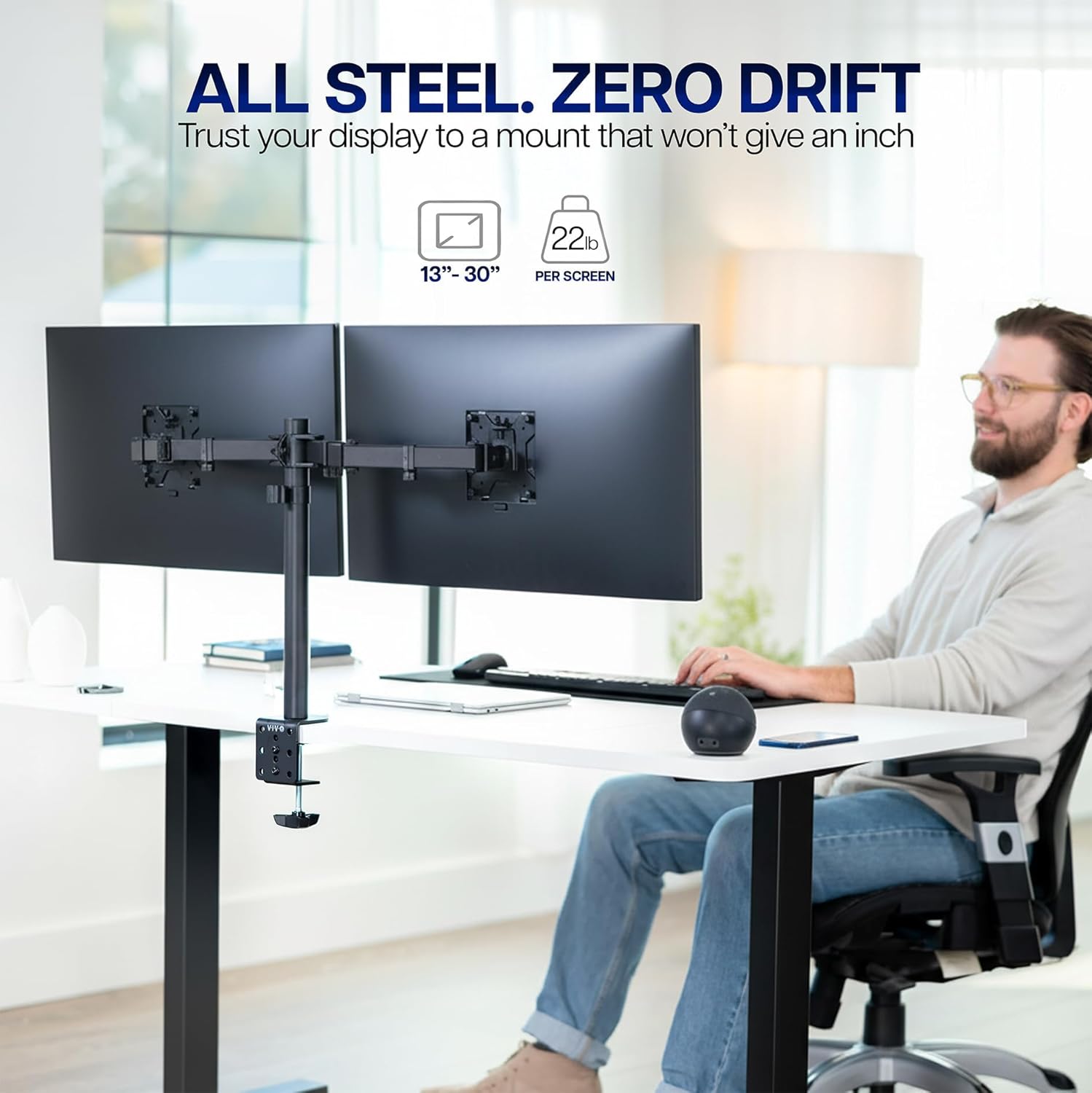 VIVO Dual Monitor Mount Stand Full Motion Desk Clamp - Key Specifications