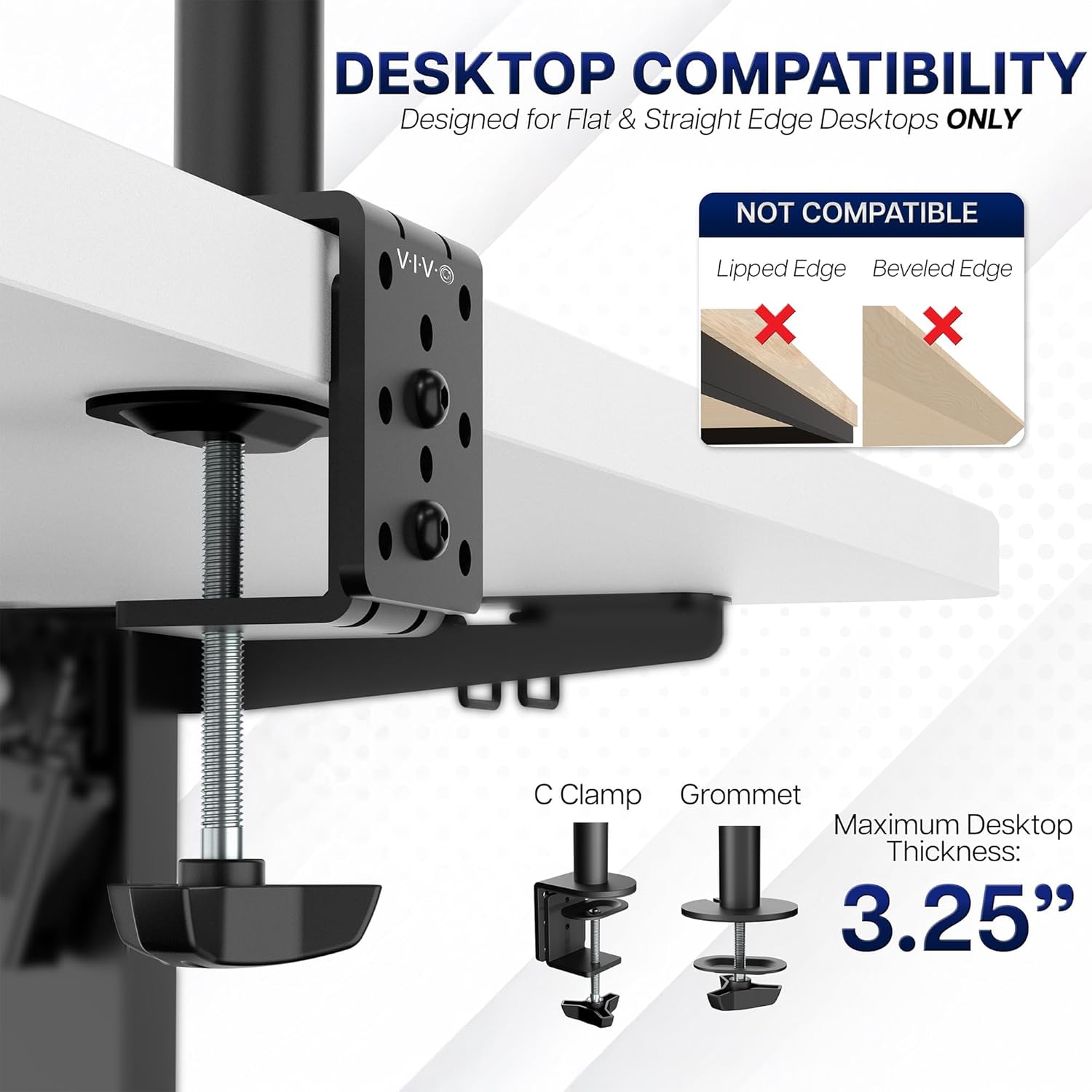 VIVO Dual Monitor Mount Stand Full Motion Desk Clamp - How It Compares