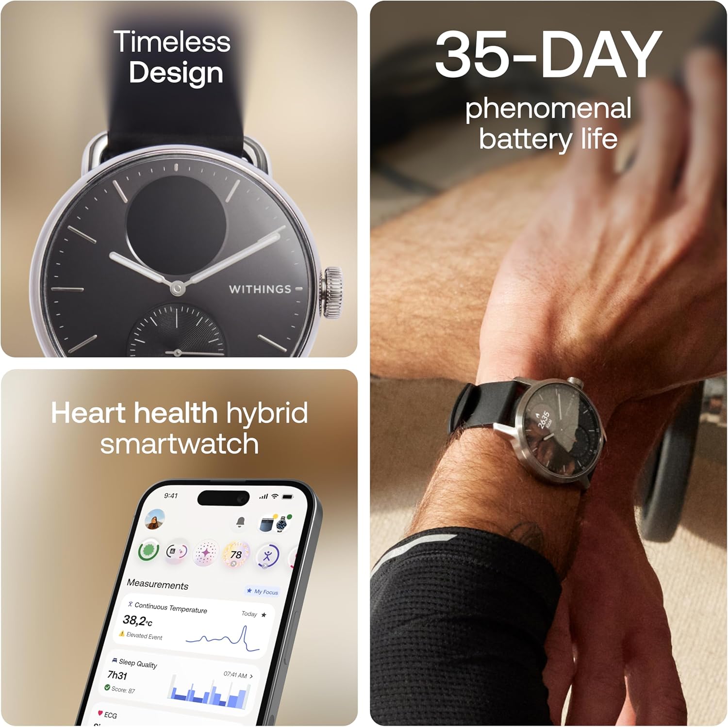 Withings ScanWatch 2 Hybrid Smartwatch 38mm - Design and Build Quality