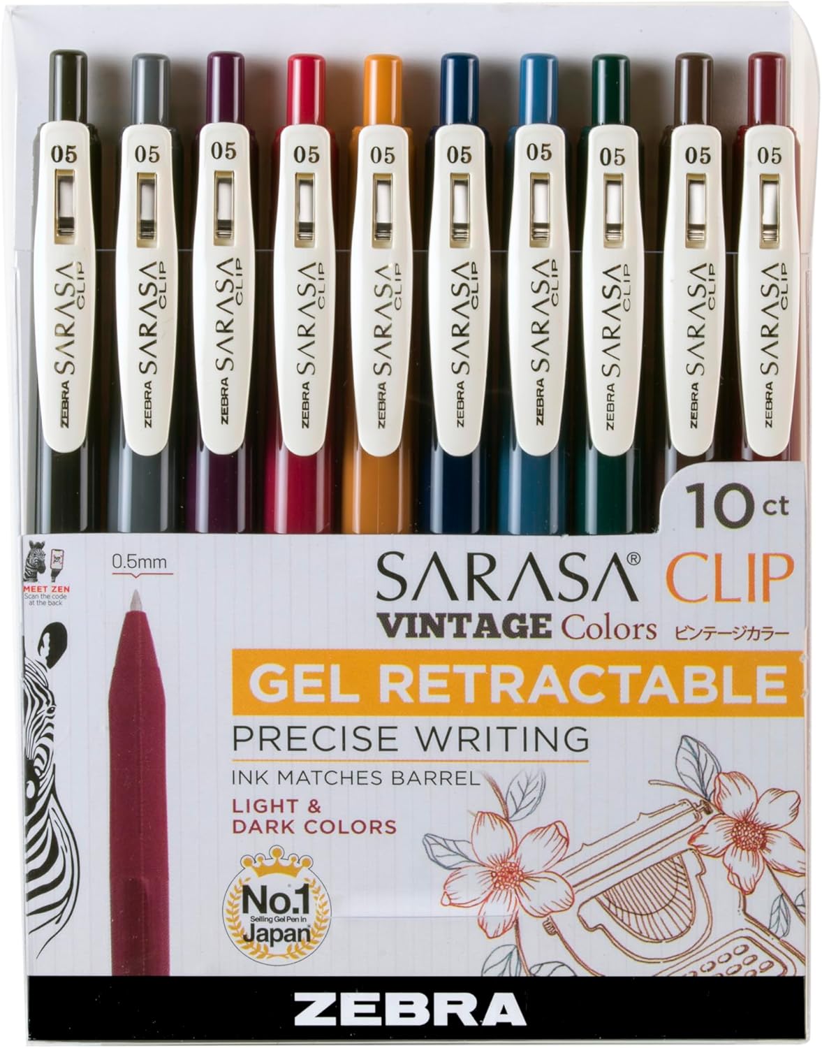 Zebra Sarasa Clip Gel Retractable Pens 0.5mm 10 Pack Review