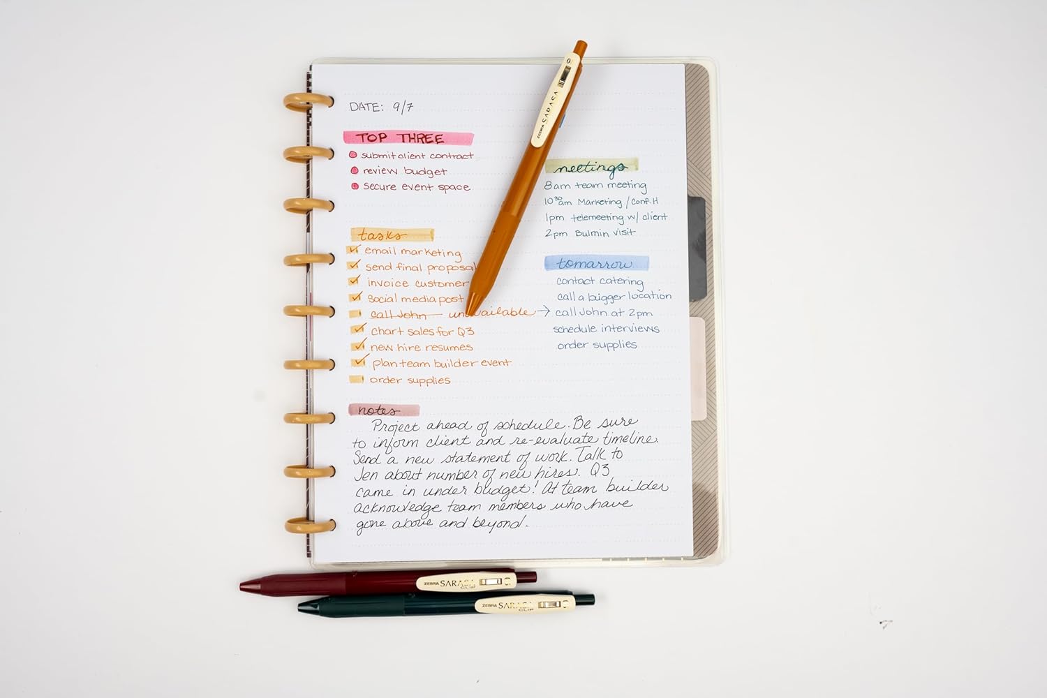 Zebra Sarasa Clip Gel Retractable Pens 0.5mm 10 Pack - Performance Testing