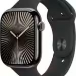 Apple Watch Series 10 GPS + Cellular 46mm Slate Titanium with Black Sport Band - Product Image