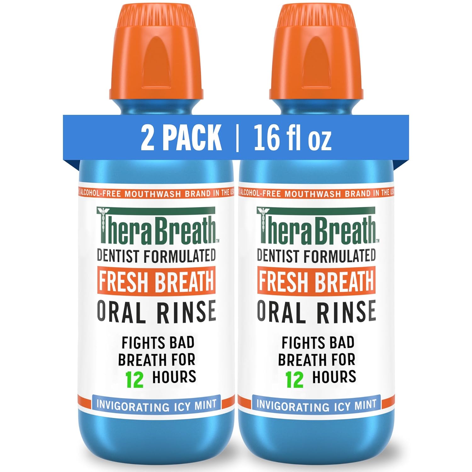 TheraBreath Fresh Breath Mouthwash Icy Mint Alcohol-Free 16 Fl Oz Pack of 2 - Review