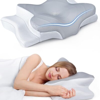 Ultra Pain Relief Cooling Pillow for Neck Support Adjustable Cervical Pillow Cozy Sleeping Odorless Ergonomic Contour Memory Foam Pillow Orthopedic Bed Pillow for Side Back Stomach Sleeper - Product Image