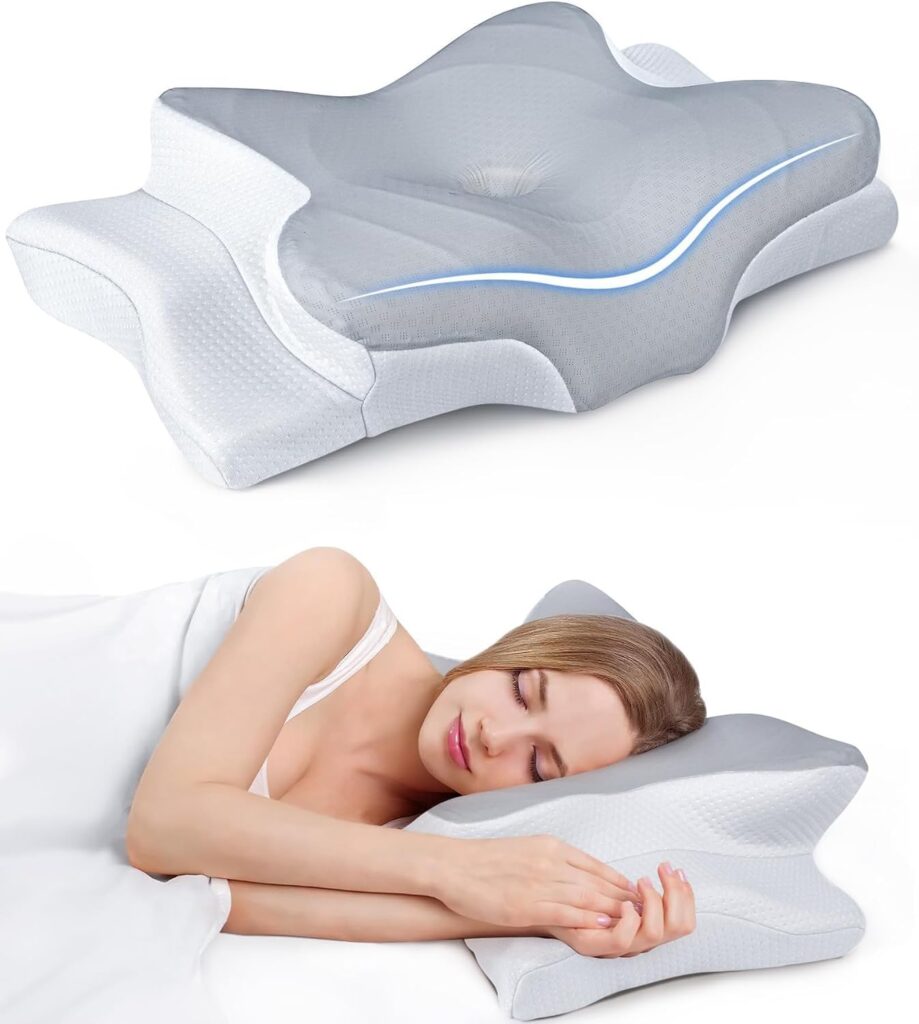 Ultra Pain Relief Cooling Pillow for Neck Support Adjustable Cervical Pillow Cozy Sleeping Odorless Ergonomic Contour Memory Foam Pillow Orthopedic Bed Pillow for Side Back Stomach Sleeper - Product Image