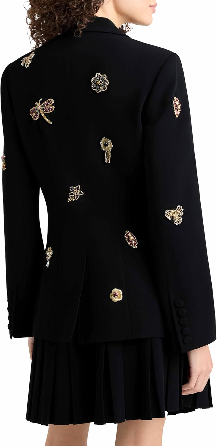 Cinq à Sept Women's Gold Brooches Cheyenne Blazer - Design and Build