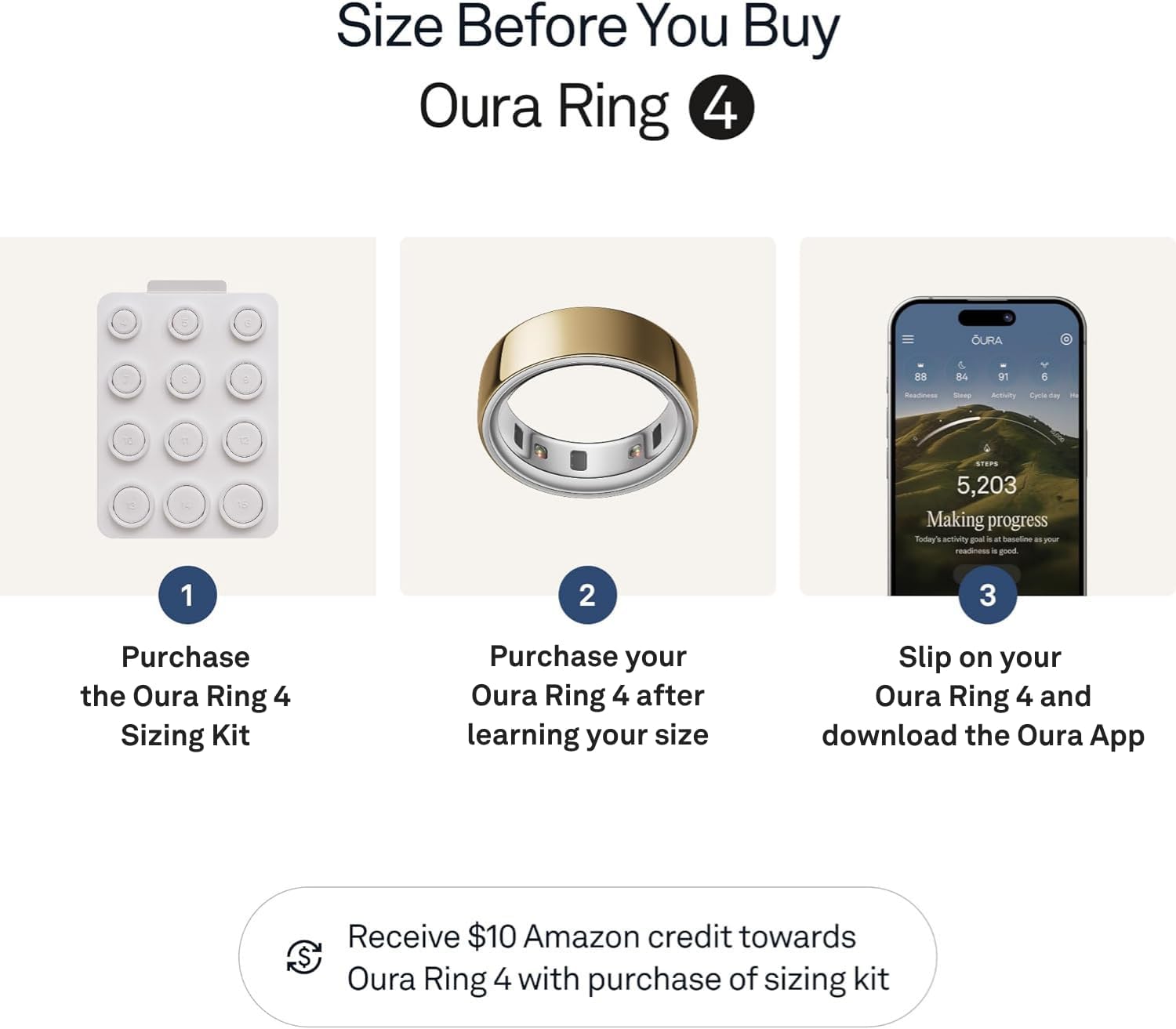 Oura Ring 4 Gold Size 9 Sleep and Activity Tracker - Design and Build