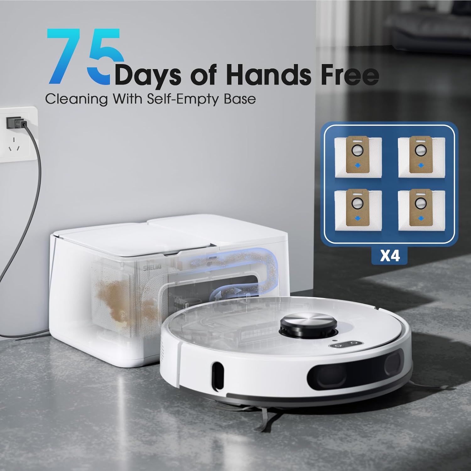 Robot Vacuum and Mop Combo D60S MAX with 75 Days Self-Emptying LiDAR Navigation - Key Specifications
