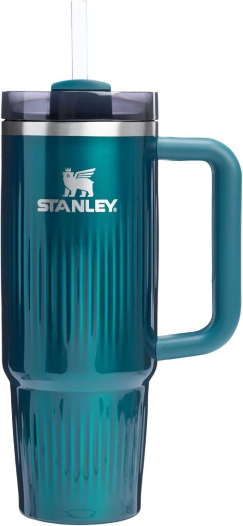 STANLEY Quencher H2.0 Tumbler with Handle and Straw 30oz Flowstate Fluted Marina Shine - Product Image