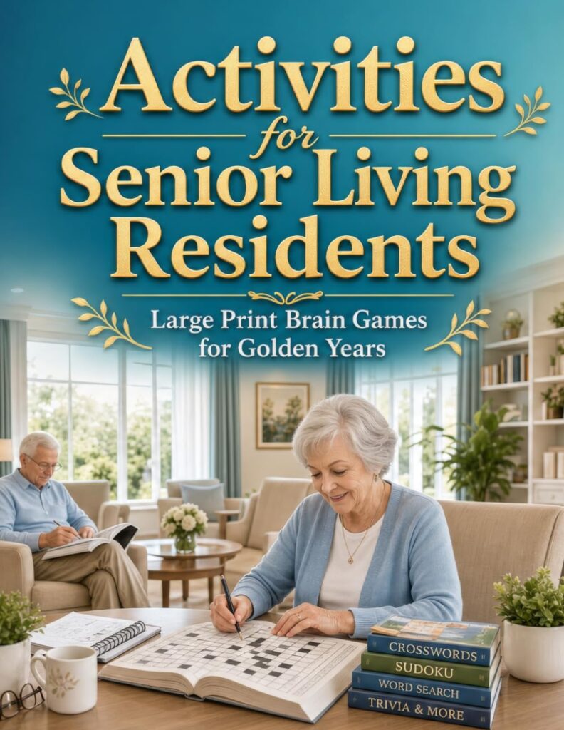 Activities for Senior Living Residents: Large Print Brain Games for Golden Years - Product Image