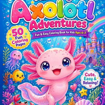Amazing Axolotl Adventures: Fun & Easy Coloring Book for Kids Ages 4-7 - Product Image