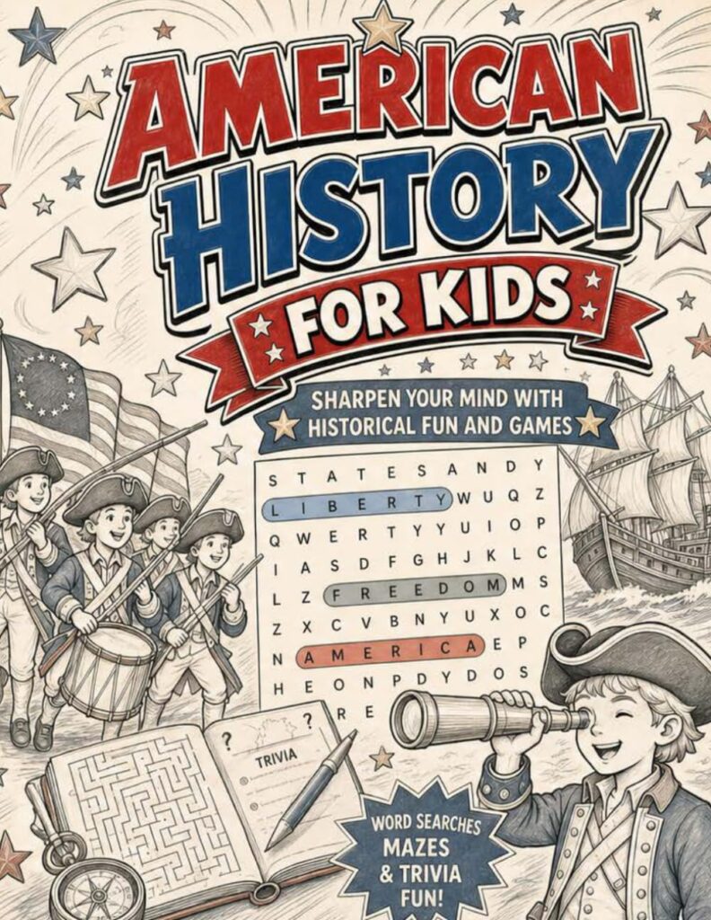 American History for Kids: Sharpen Your Mind with Historical Fun and Games (Train Your Brain Kids Edition) - Product Image