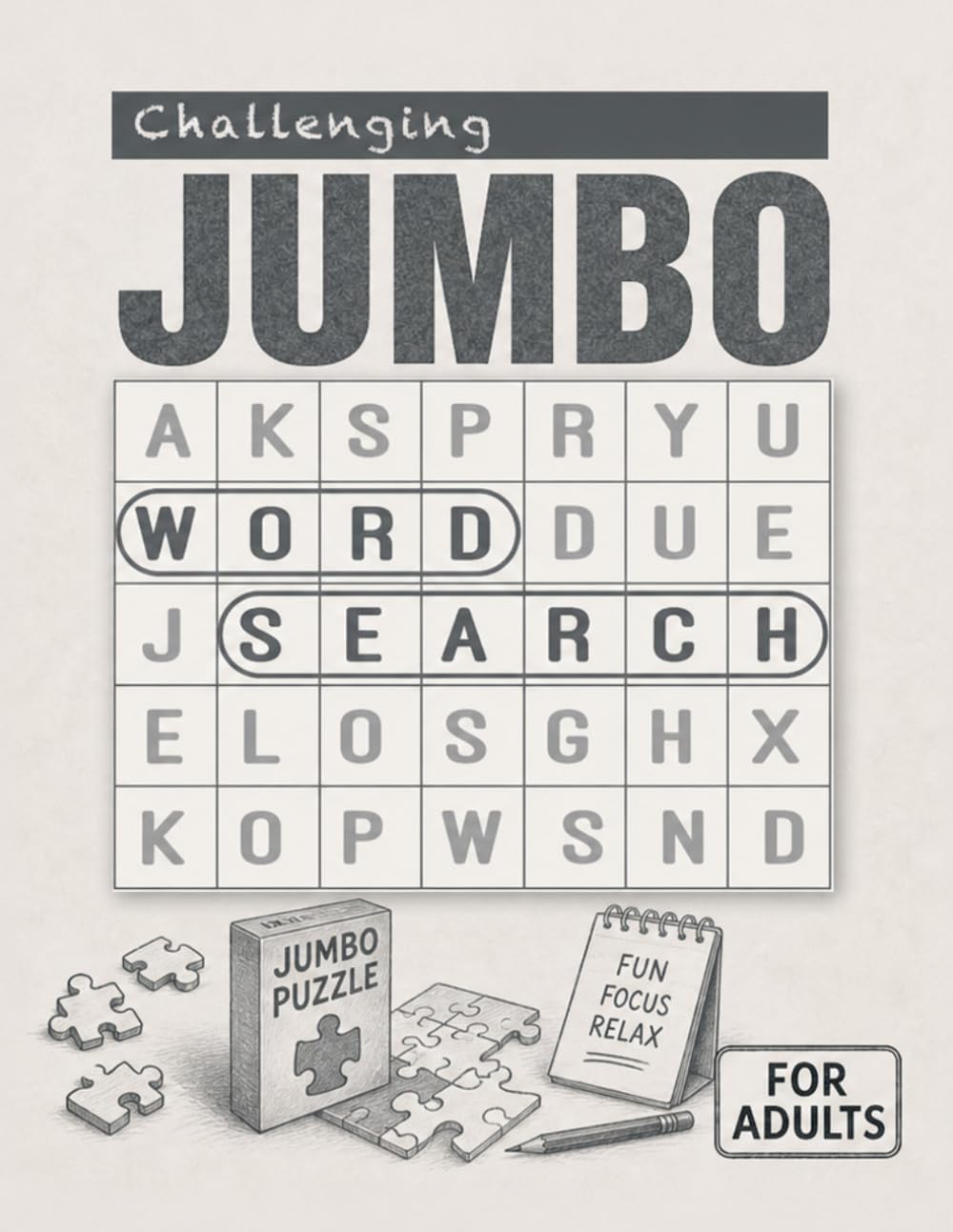 Challenging Jumbo Word Search for Adults: Extra Large Print Word Puzzles for Relaxation, Mental Stimulation, and Hours of Fun - Comparison