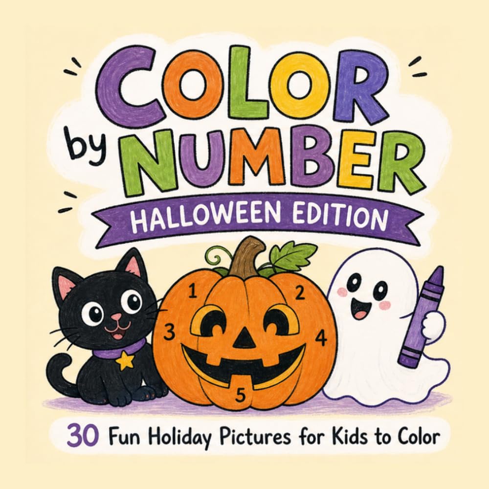 Color by Number Halloween Edition: 30 Fun Holiday Pictures for Kids to Color - Comparison