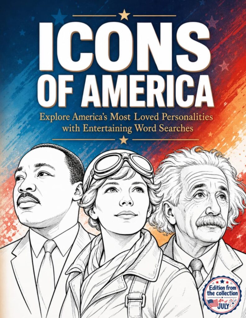 Icons of America: Word Search Puzzles – Explore America's Most Beloved Personalities (4th of July Collection) - Product Image