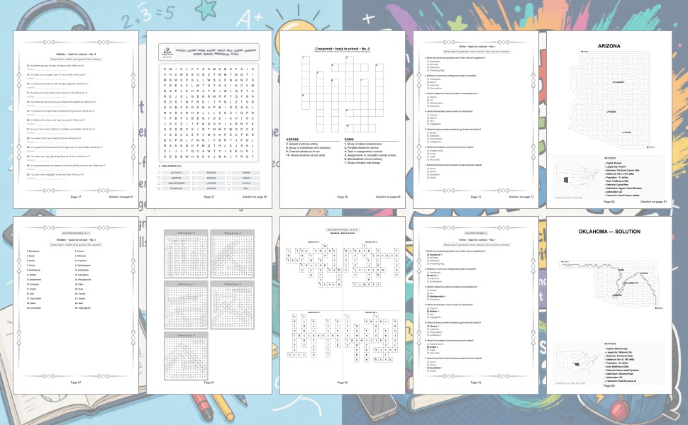 Ready Set School Ages 9-12 Mixed Activity Book with Puzzles Mazes and Creative Coloring for Kids - Design and Build