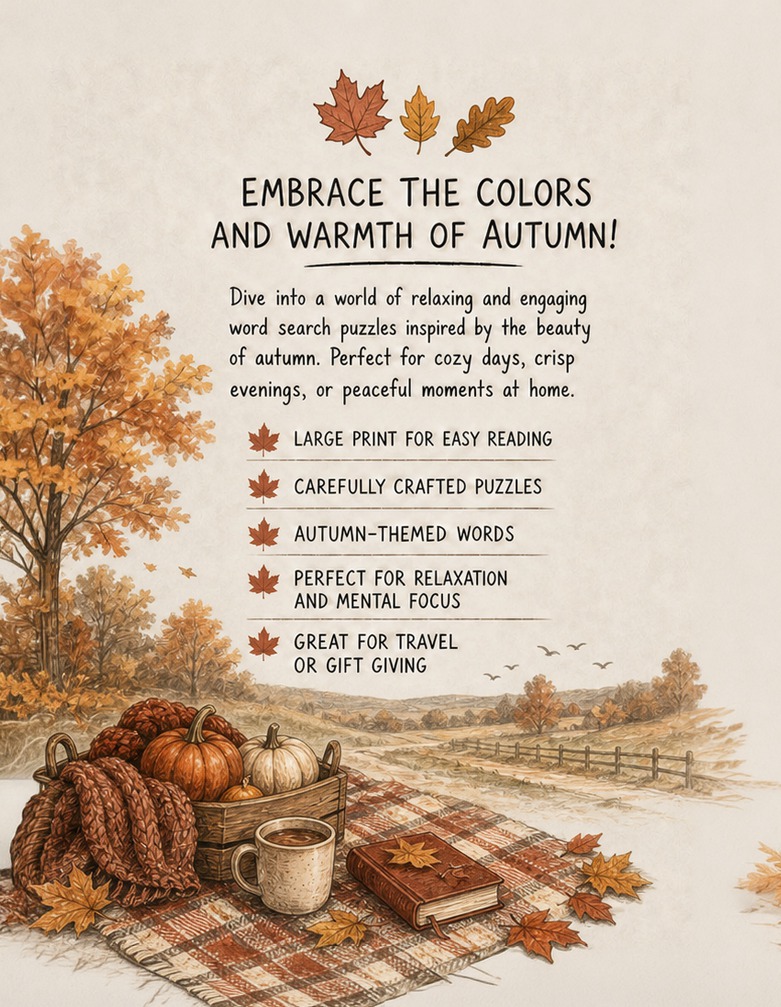 Cozy Autumn Word Search for Adults: Large Print Word Puzzles for Crisp Breezes, Colorful Leaves, and Peaceful Relaxation - Performance Testing