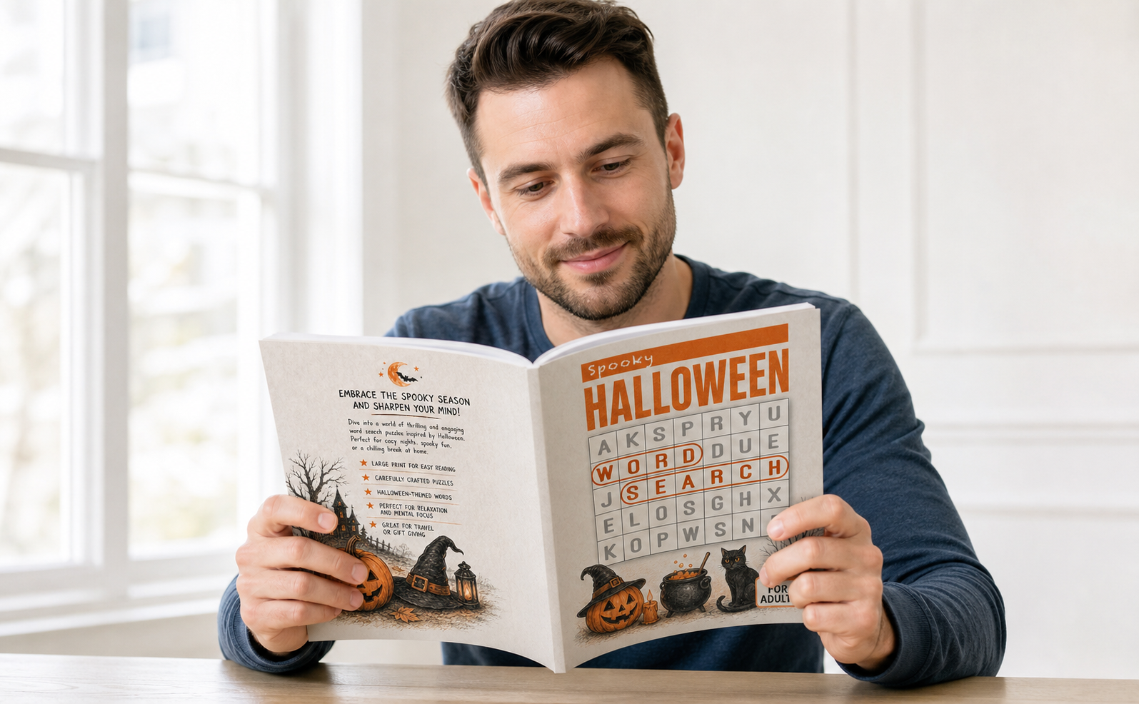 Spooky Halloween Word Search for Adults: Large Print Word Puzzles for Chilly Nights, Halloween Fun, and Relaxation - Review