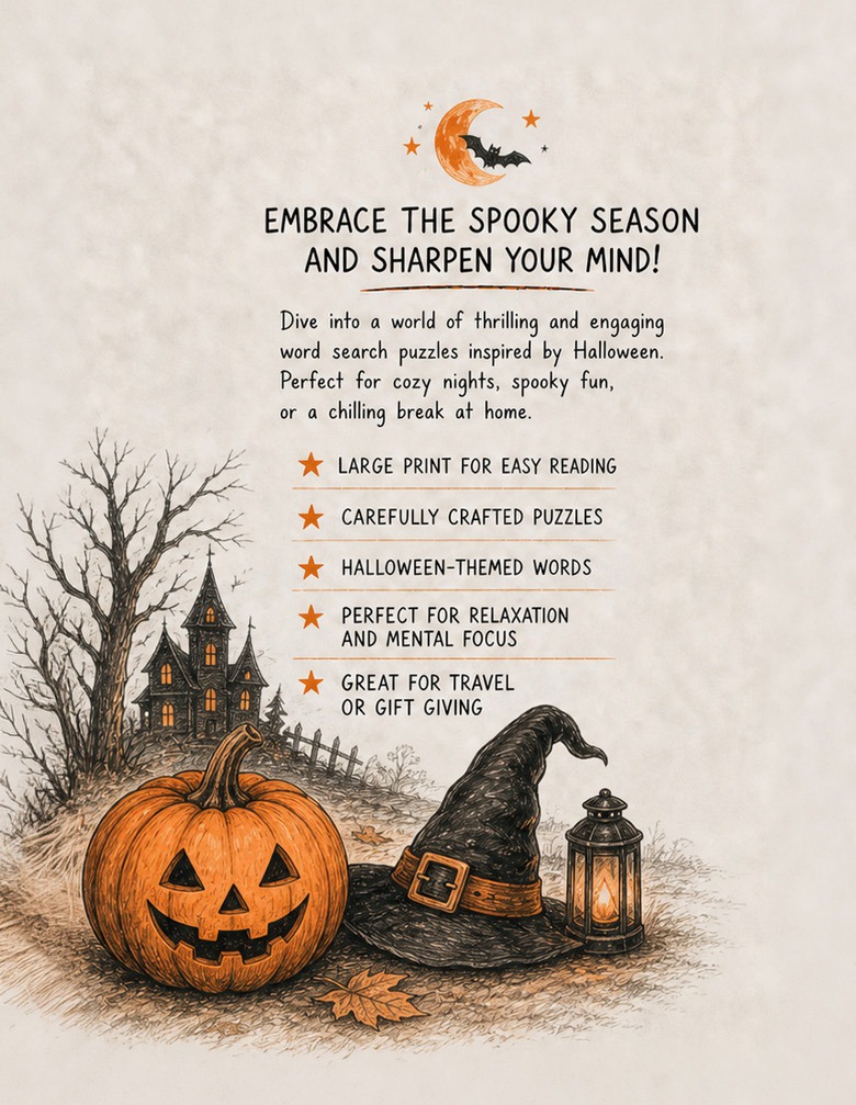 Spooky Halloween Word Search for Adults: Large Print Word Puzzles for Chilly Nights, Halloween Fun, and Relaxation - Performance Testing