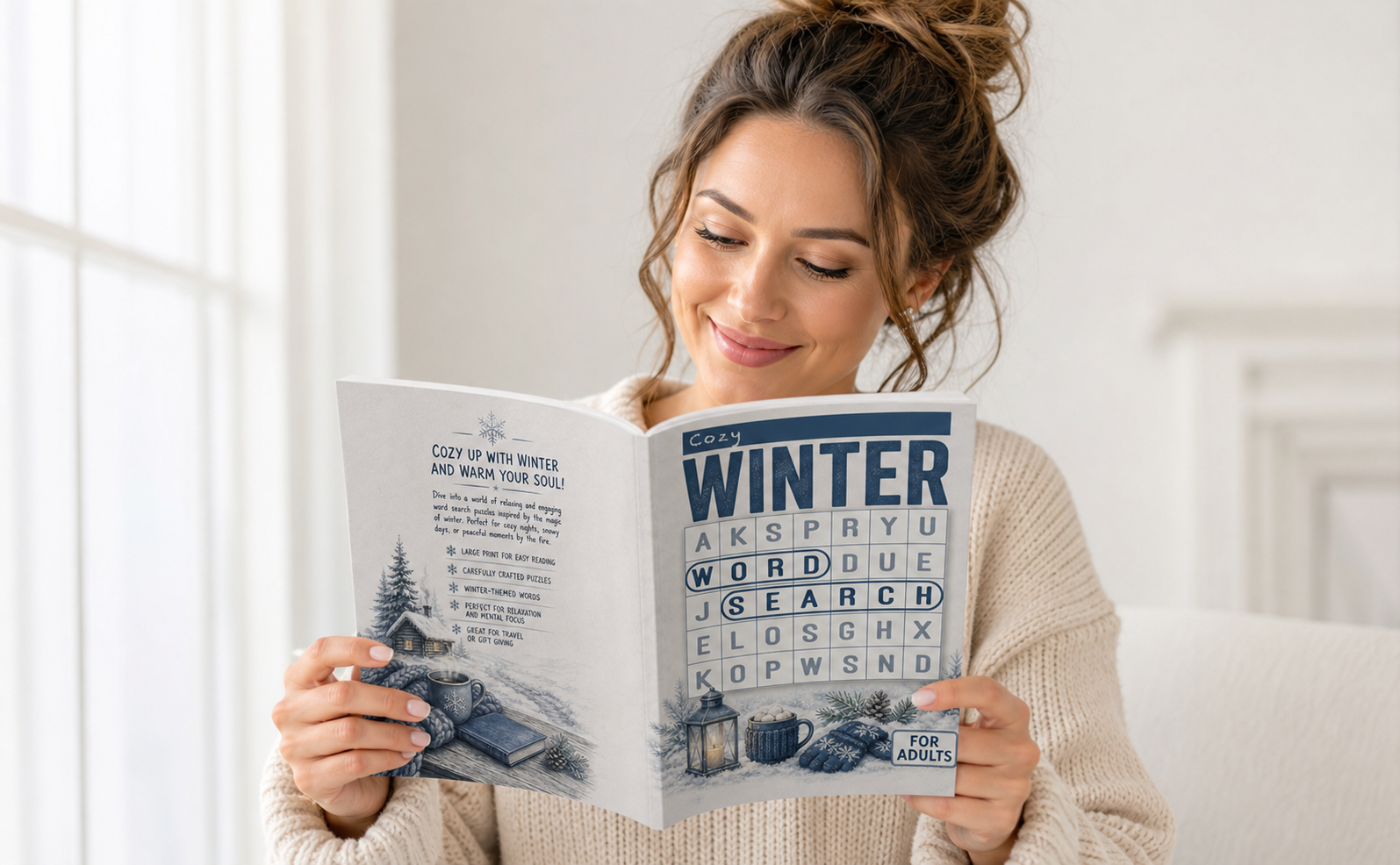 Cozy Winter Word Search for Adults: Large Print Word Puzzles for Snowy Days, Indoor Relaxation, and Peaceful Fun - Review