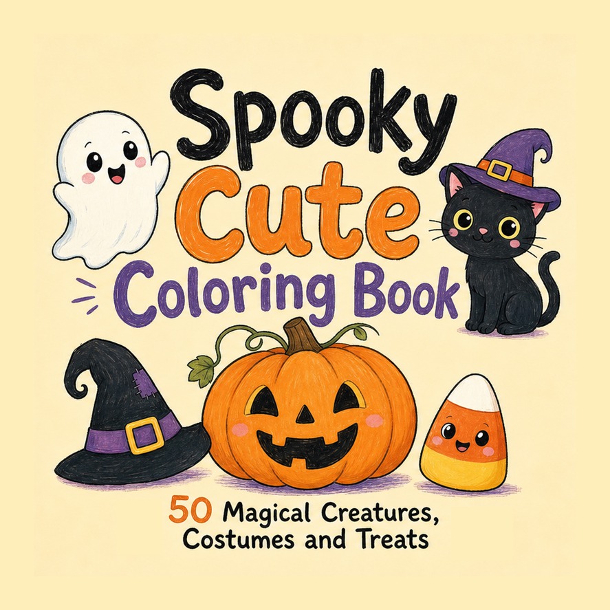 Spooky Cute Coloring Book: 50 Magical Creatures, Costumes and Treats - Performance