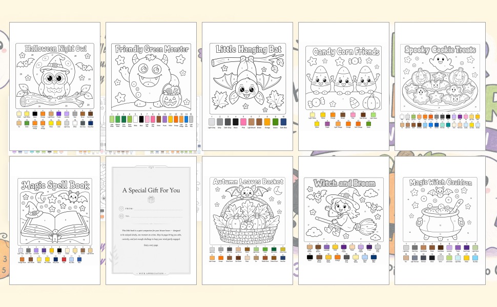 Color by Number Halloween Edition: 30 Fun Holiday Pictures for Kids to Color - Design and Build