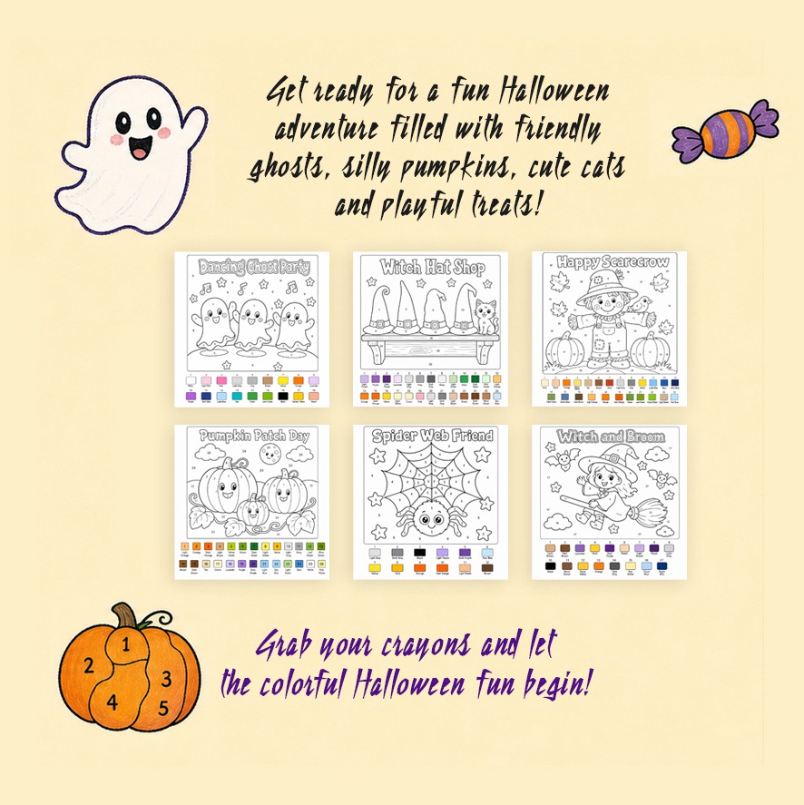 Color by Number Halloween Edition: 30 Fun Holiday Pictures for Kids to Color - Performance Testing