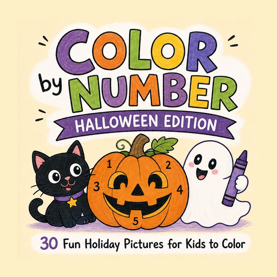 Color by Number Halloween Edition: 30 Fun Holiday Pictures for Kids to Color - Performance
