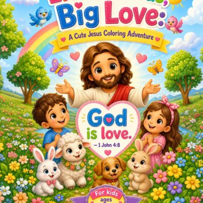 Little Hands, Big Love: A Cute Jesus Coloring Adventure: Heartwarming Bible Verses for Children - Product Image