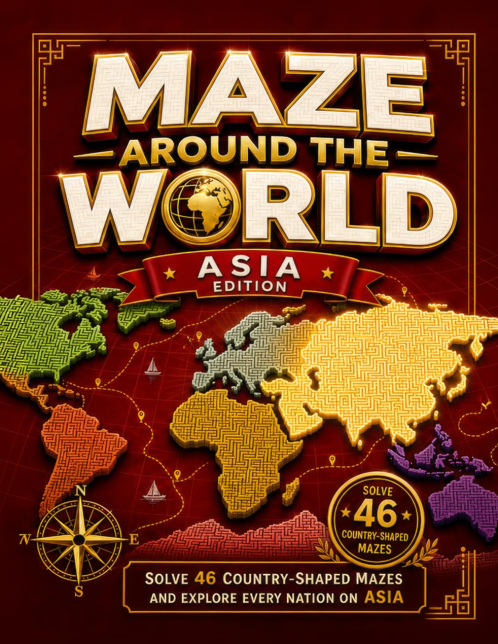 Maze Around the World - Asia: Solve 46 Country-Shaped Mazes and Explore Every Nation on Asia - Review